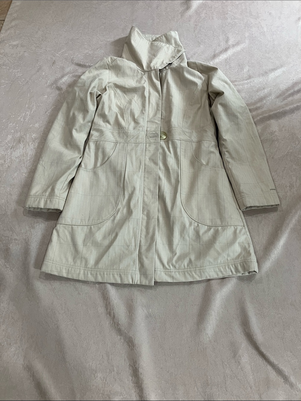 Patagonia Cream Single-Button Teddy Coat